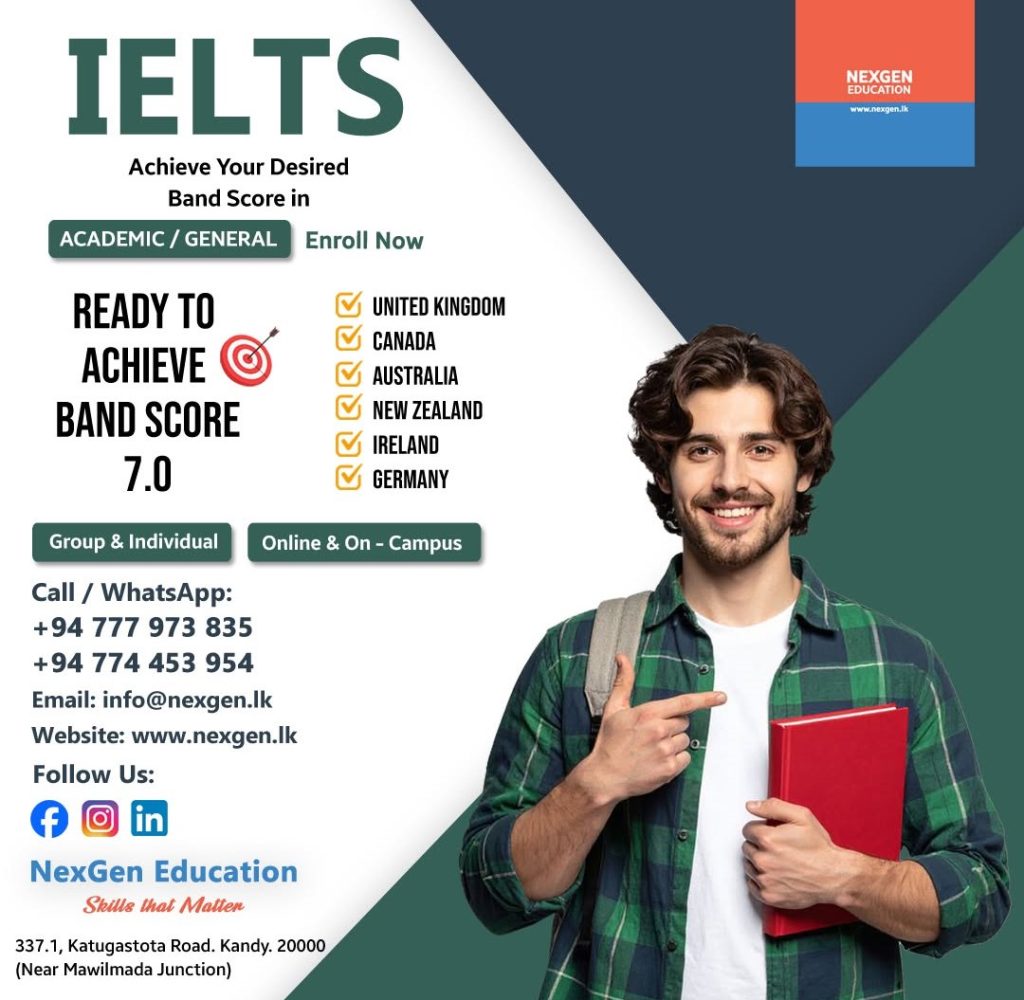 IELTS Classes in Kandy Advertising Flyer