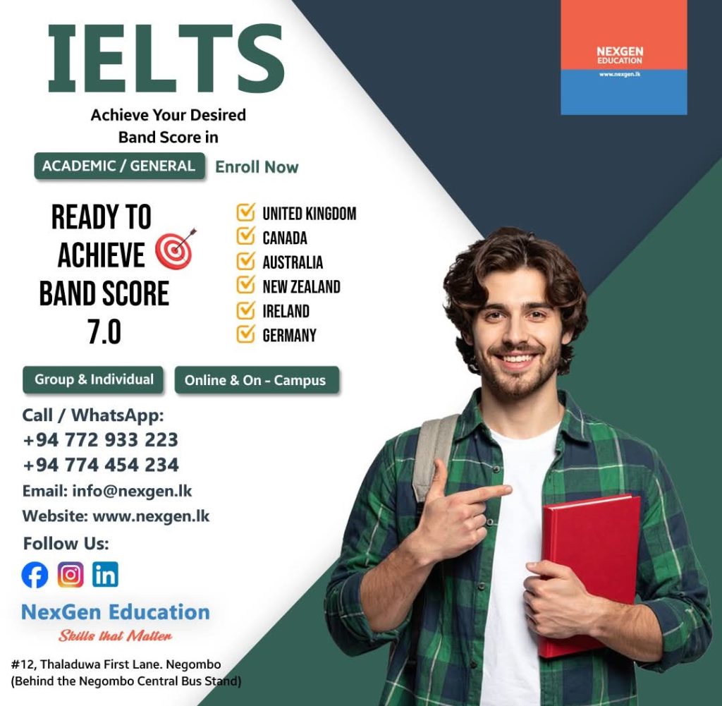 IELTS Classes in Negombo Advertising Flyer